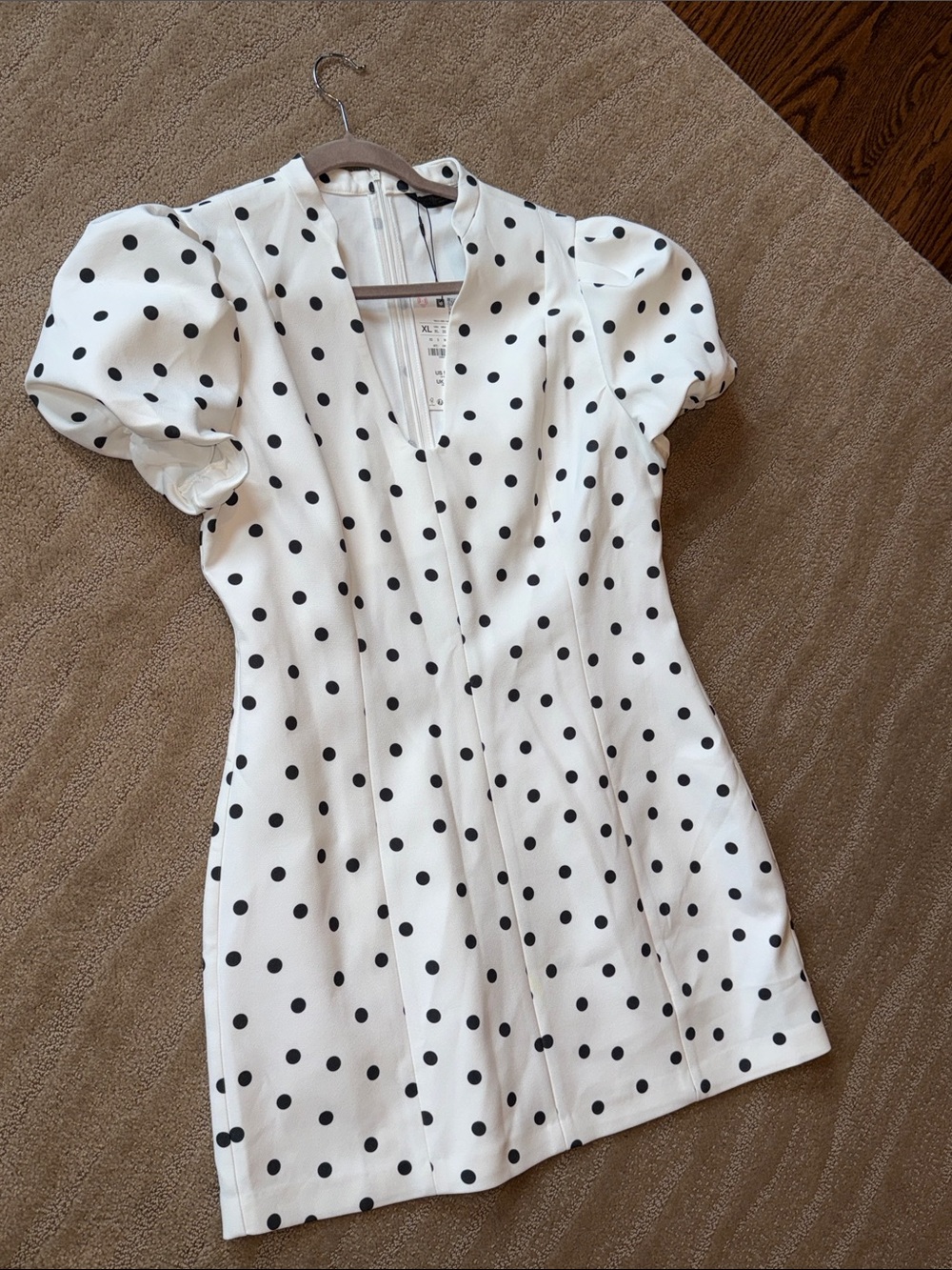 Zara Puff Sleeves Polka Dot Short Dress - Picture 10 of 17